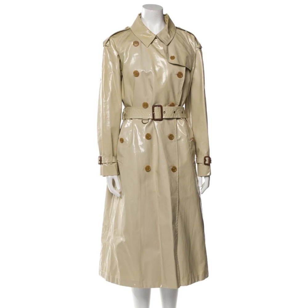 🇬🇧NWT Burberry Eastheath Vinyl Laminated Trench Coat Woman’s Size 12 - Picture 7 of 14